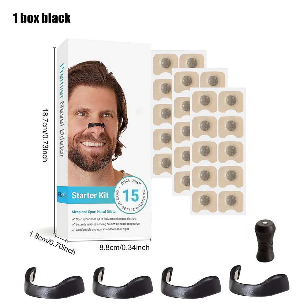 Anti-Snoring Nose Clip Kit with Magnetic Strips Nasal Breathing Dilators for Improved Sleep & Sports Performance Snore Prevention Combo