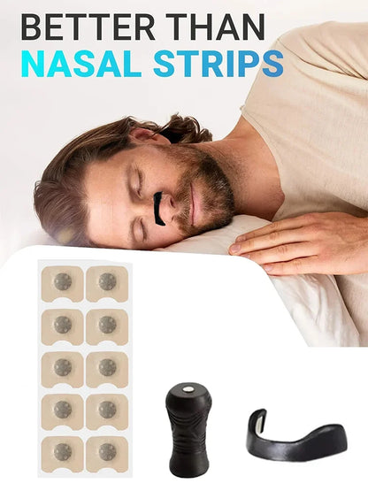 Anti-Snoring Nose Clip Kit with Magnetic Strips Nasal Breathing Dilators for Improved Sleep & Sports Performance Snore Prevention Combo