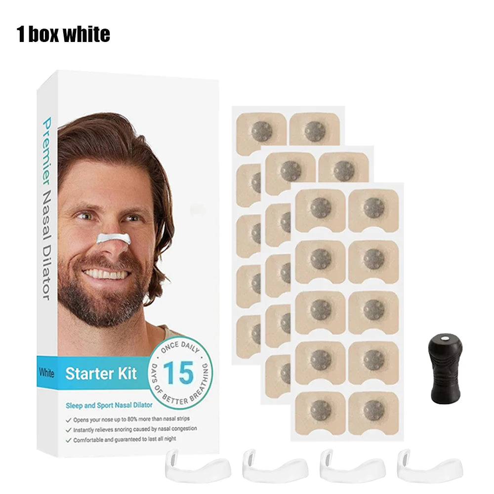 Anti-Snoring Nose Clip Kit with Magnetic Strips Nasal Breathing Dilators for Improved Sleep & Sports Performance Snore Prevention Combo